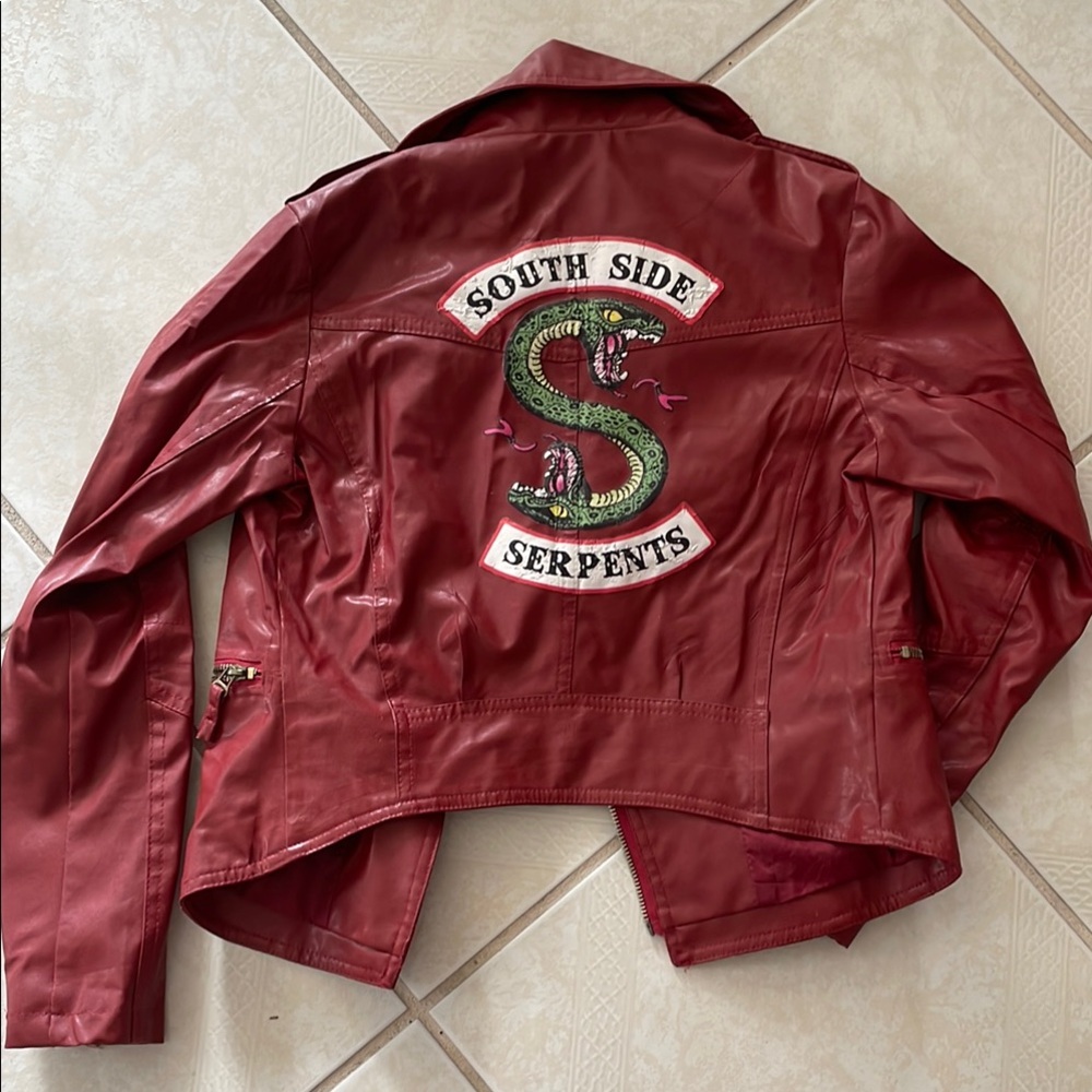 Riverdale South Side Serpents Red Fake Leather Jacket